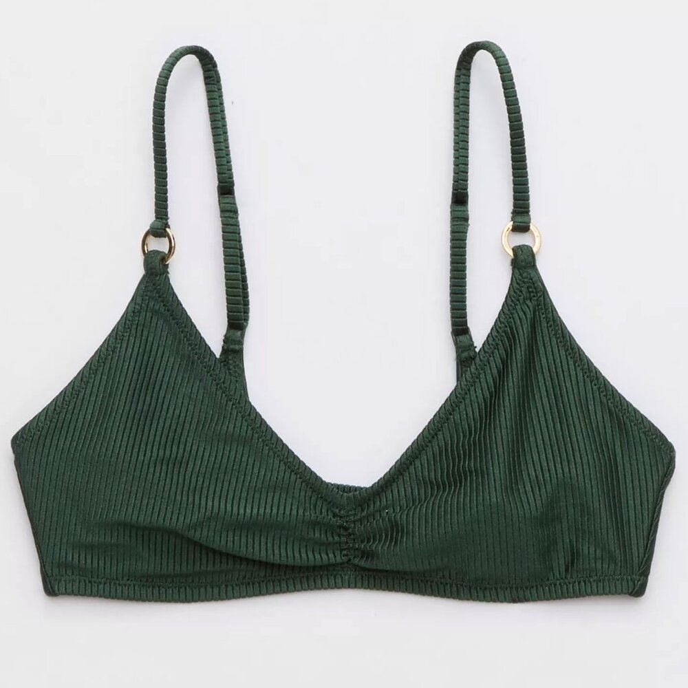 NWT Aerie Beach Babe Shine Rib Voop Bikini Top XS